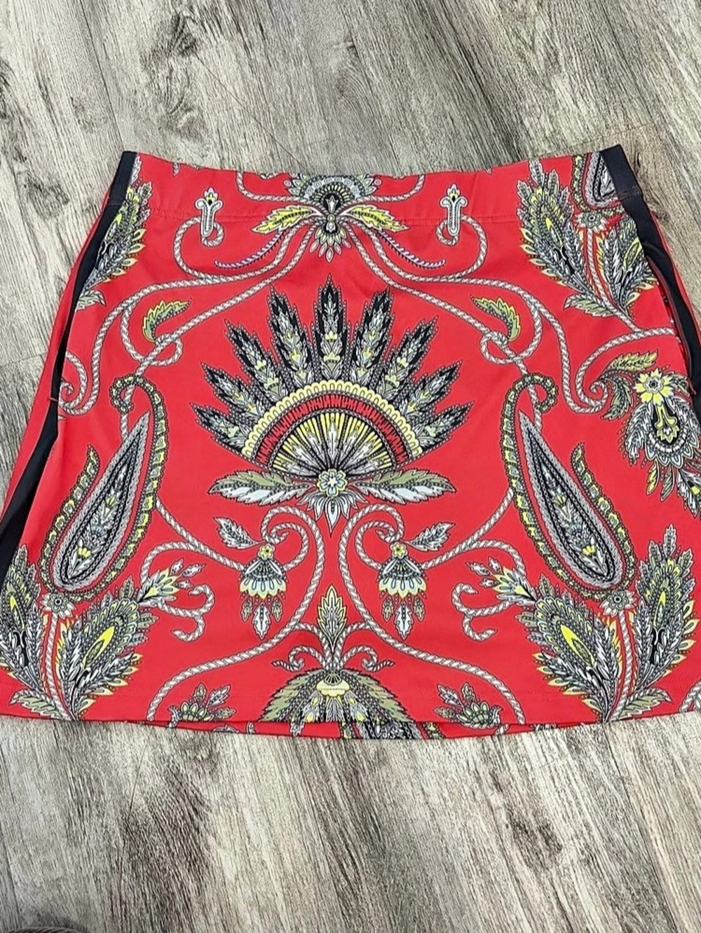 Gretchen Scott Skippy Skort Skirt Womens XL Red Plume Excellent Boho Tennis Golf